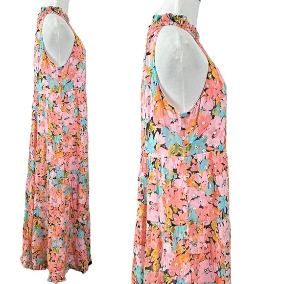 SAYLOR Missie Floral Midi Maxi Dress in Retro Floral Metallic Size Large Spring - Picture 10 of 13
